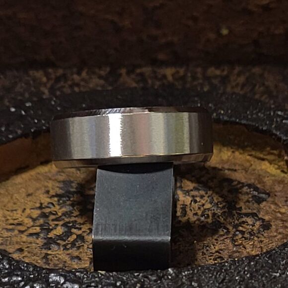 Women's Traditional Silver Promise Ring - Brushed Steel Promise Ring For Her - Picture 4 of 7